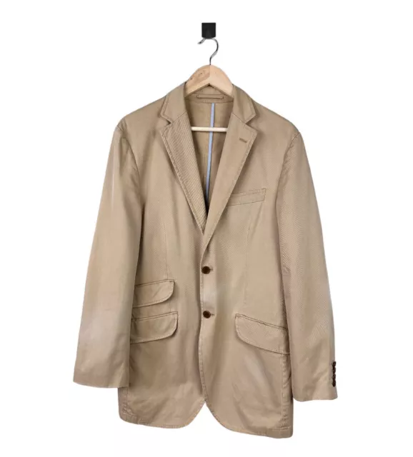 Mens HACKETT LONDON Blazer Jacket Coat Beige Cotton Size 38R