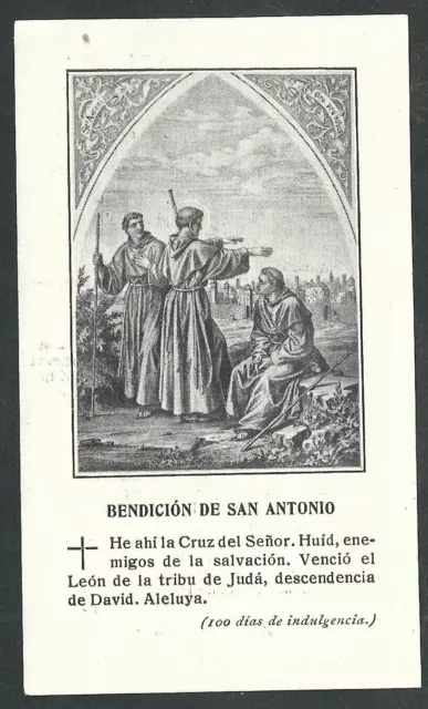 santino antico de San Antonio de Padua estampa image pieuse holy card