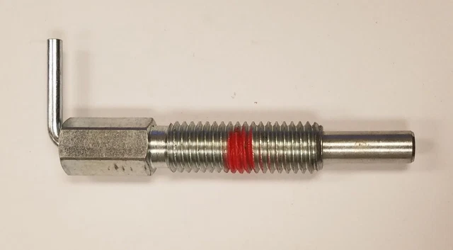 6/8"-11 x 3.050" 1-6lb Force Steel L-Handle Retractable Spring Plunger #3E-E0008