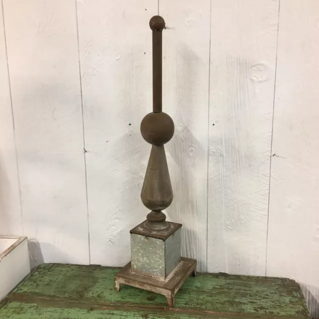 Large Rustic Metal Finial Farmhouse Accent Piece Galvanized Rustic Country