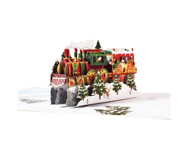 Handmade Merry Christmas Pop up Card, Handmade 3D Popup Greeting Cards for Ch...