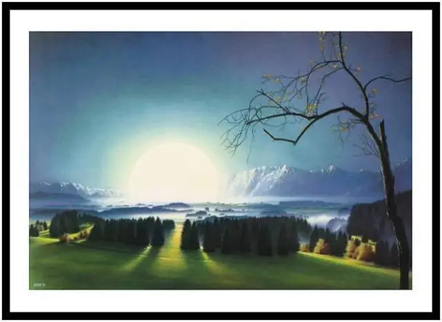 Hans Werner Sahm Poster Kunstdruck Bild im Alu Rahmen Lichtung 70x100cm Neu