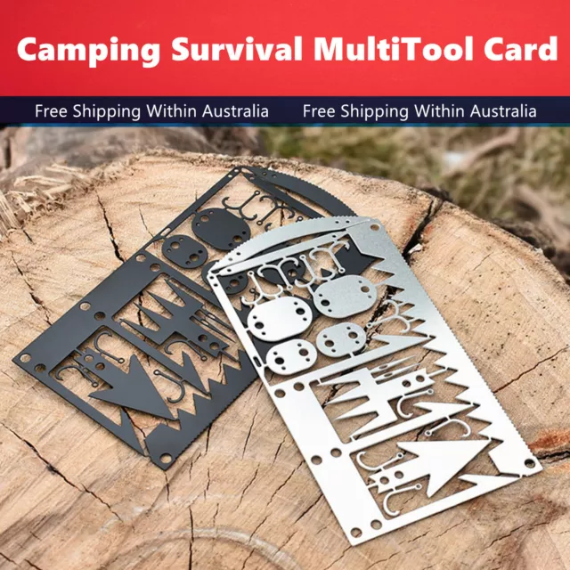 Camping Survival MultiTool Card Wilderness Survival Gear Kit for Hunting Hiking