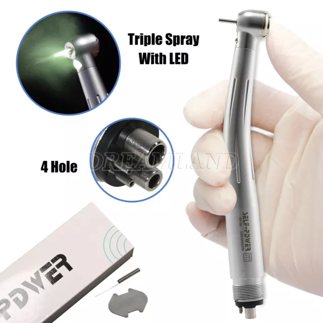 NSK Style Dental E-generator LED High Speed Handpiece Push Button 4 Hole