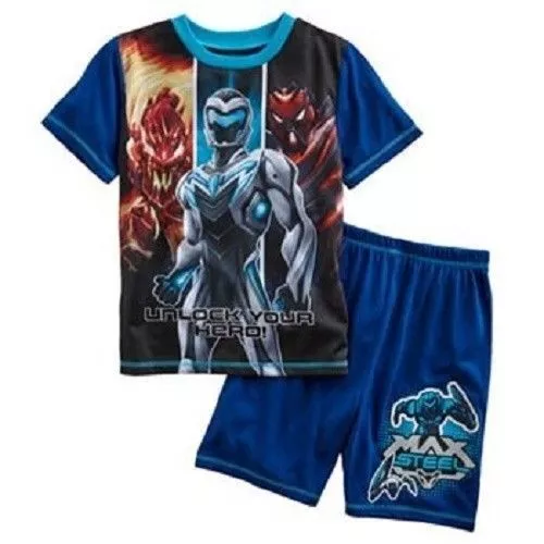 New 2 Piece Max Steel Pajamas Top and Shorts Set 4-5 or 6-7