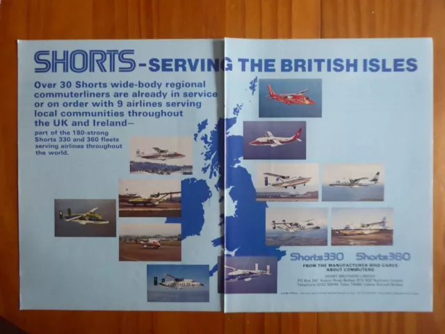 8/1983 Pub Shorts 330 360 British Isles Airuk Loganair Aer Lingus Bma Ad