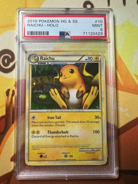 Pokemon TCG 2010  HeartGold SoulSilver raichu holo	#10	PSA	9