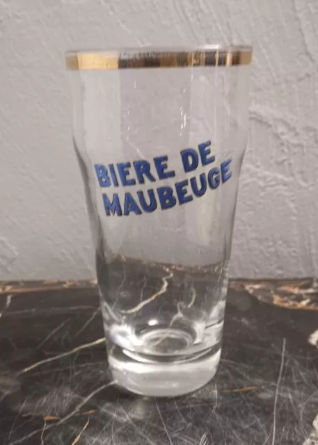 brasserie de Maubeuge ancien verre a biere bock anglais émaillé