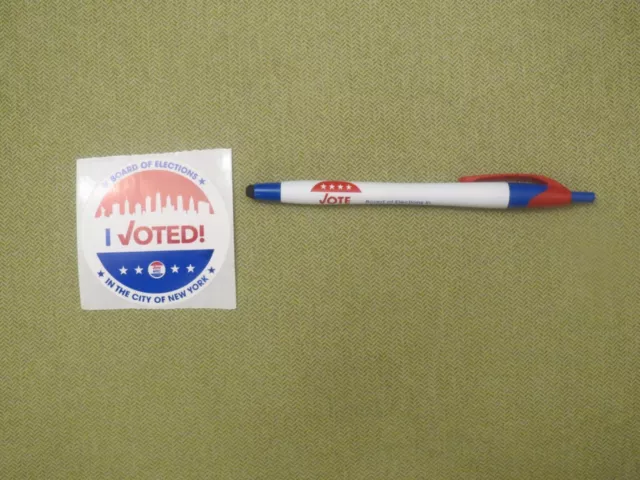 New York City NYC “I Voted” Sticker & Pen 2023 General Election