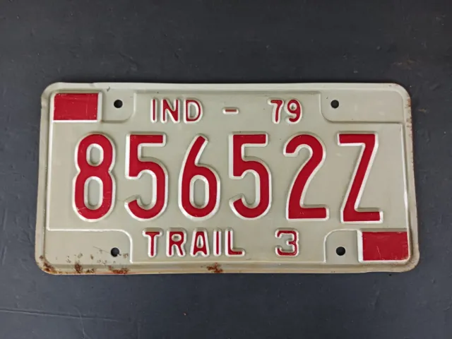 1979 Indiana Trail 3 License Plate 85652Z