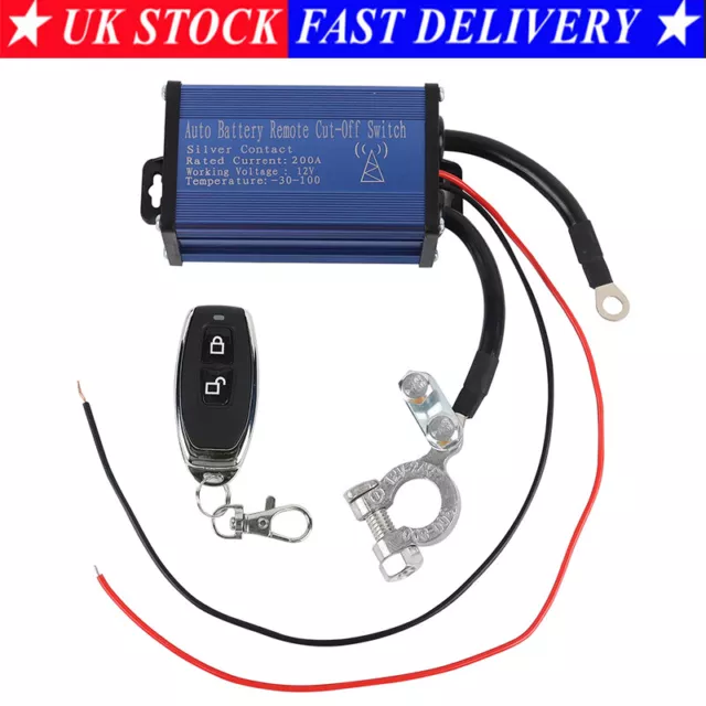 12V Wireless Remote Control Power Cut Off Car Battery Disconnect Switch  System