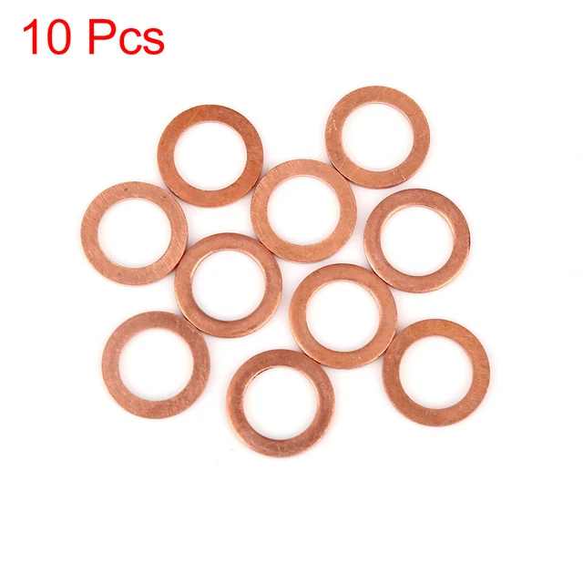 10pcs Copper Washer Flat Sealing Gasket Ring Spacer for Car 12 x 18 x 1.5mm