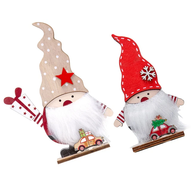 2 pz decorazioni nane di Natale decorazione legni anziani
