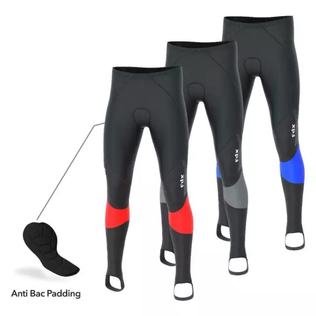 FDX Mens Cycling Tights Thermodream Padded Long Pants Windproof Bike Leggings