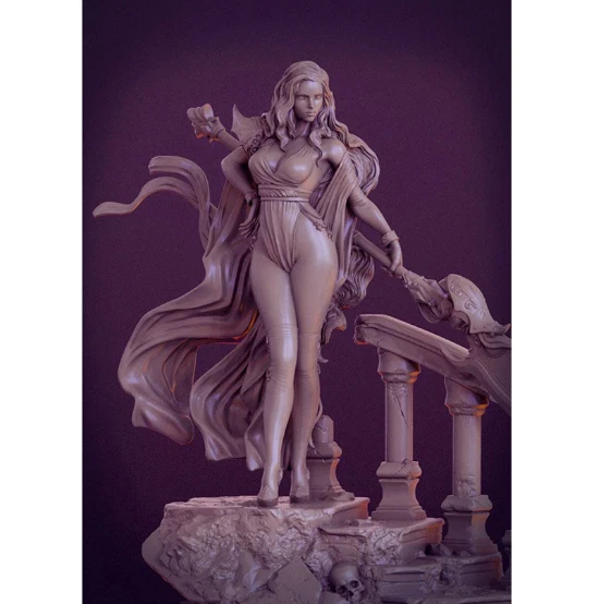 Fantasy Witch Resin Figure Model Kit – 1:24 Scale – Unassembled & Unpainted For Hobbyists