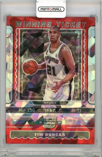 2019-20 Panini Contenders Optic Tim Duncan Winning Tickets Red Cracked Ice