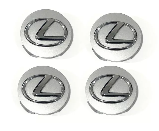 4PCS 62MM Wheel Center Hub Caps for LEXUS Silver & Chrome Badge Logo 42603-30590