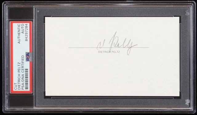 Dietrich Peltz Autographed Index Card PSA DNA COA German Aviation Ace WWII WW2!