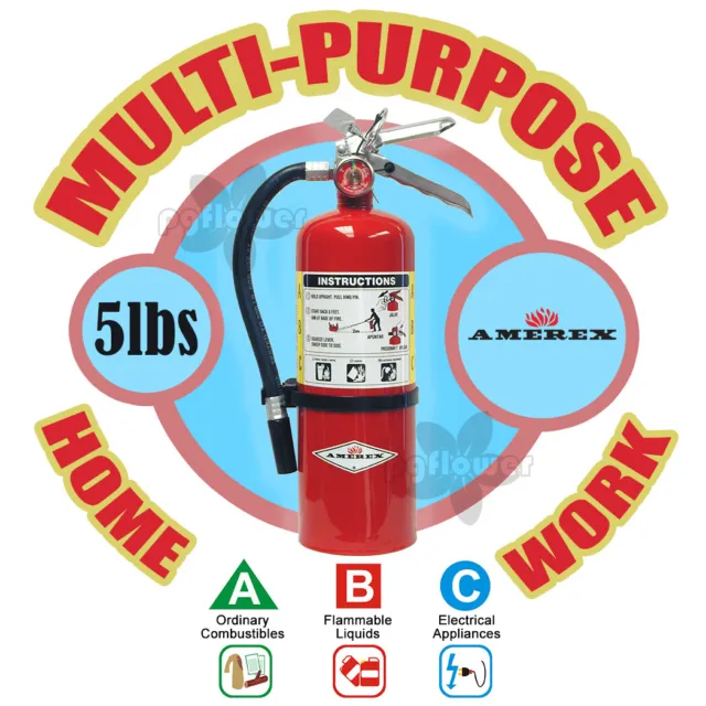 Amerex B500 5lb ABC Multi-Purpose Dry Chemical A B C Class Fire Extinguisher ABC