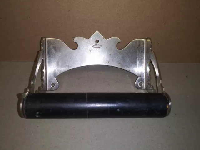 Antique S. Sternaus Co. Nickel Over Brass Toilet Tissue Holder
