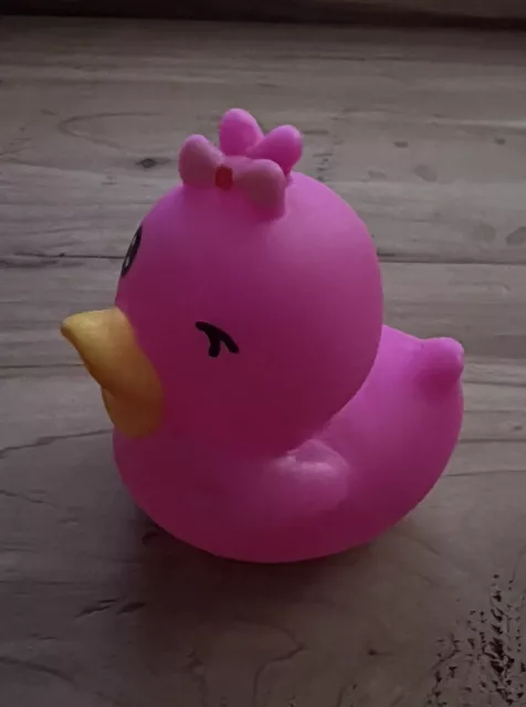 Ducking Rubber Duck For Her Hot Pink With Bow Wink Cute Funny Toy 2