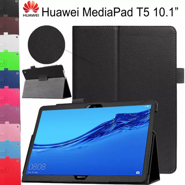 Case for Huawei Mediapad T5 10.1 2018 Leather Folio Slim Book Stand Smart Cover