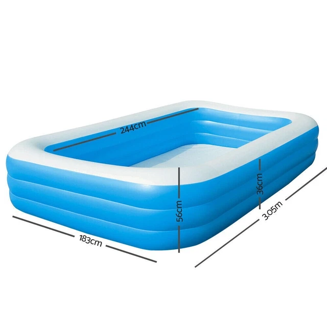 BESTWAY RECTANGULAR KIDS Inflatable Pool Above Ground Blow Up Yard Play ...