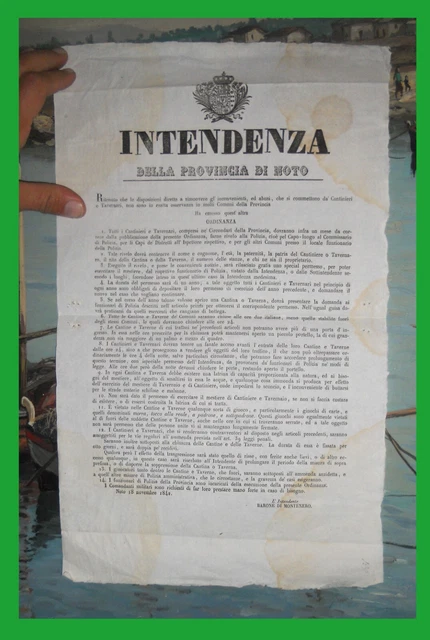 Editto Con Regolamento Dei Tavernai E Cantinieri E Giochi Di Carte Proibiti 1842 Editto Con Regolamento Dei Tavernai E Cantinieri E Giochi Di Carte Proibiti 1842