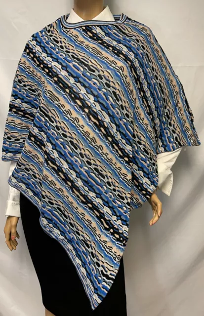 Missoni Welle Zigzag Schimmer Pancho IN Marine Blau Mehrfarbig 3281 0002 Neu