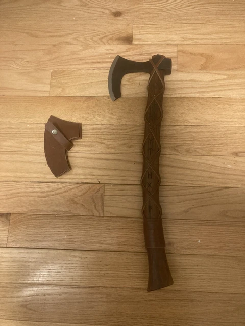 Viking Axe With Handcarved Decorative Runes