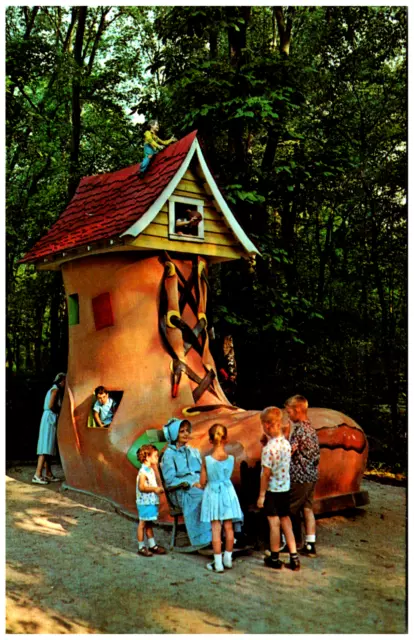 Postcard Story Book Forest Old Lady And the Shoe Ligonier PA