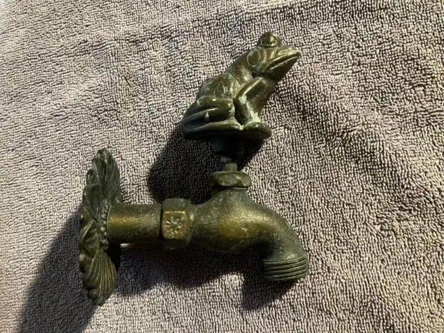 Vintage Solid Brass Frog Decorative Spigot Garden Hose Faucet