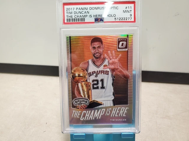 2017-18 Panini Optic Champ Is Here Holo Prizm Tim Duncan PSA 9 MINT T2672