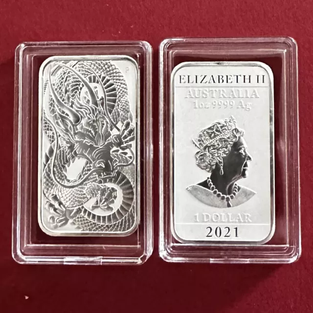 1oz Silber .999 Australien 1$ Dragon Rectangle 2021  Drachen