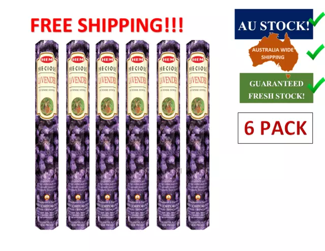 Precious Lavender Hex Pack by HEM, Incense Sticks [6 pack = 120 Sticks]