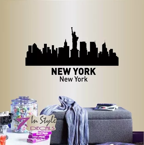 Wall Vinyl Decal New York Skyline City NYC USA Cityscape Room Room Decor 1267