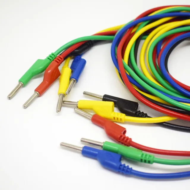 1pc 2M Silicone High Voltage Dual 4mm Banana Plug Test Leads Cable 5 Colors