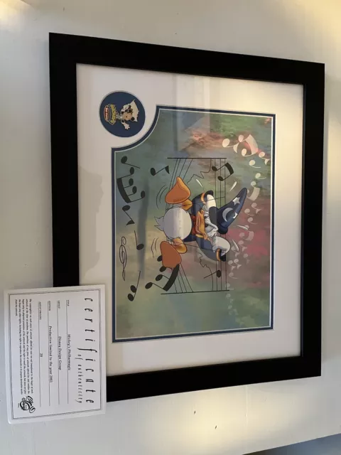 2003 Disney Mickey's Philharmagic Framed Donald Duck Print, Pin & Certificate