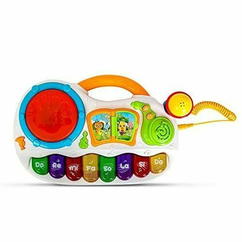 Kids Baby Musical Toy Piano Developmental With Sing Along MIc & Tap Drum 3