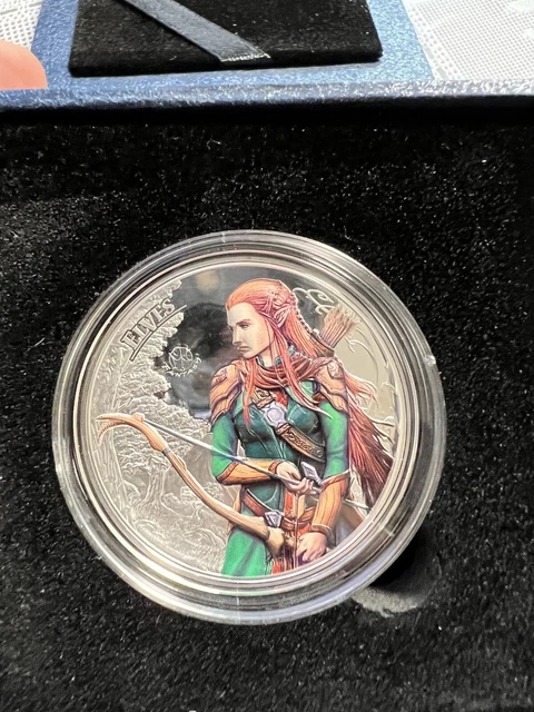 2017 1 Oz PROOF Silver $5 Palau ELVES Fantastic Fantasy Coin.