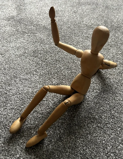 Vintage Retro Wooden Poseable Artist Mannequin Drawing Model