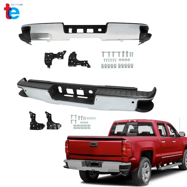 CHROME REAR BUMPER Assembly For 2014-2018 Chevy Silverado/GMC Sierra 1500 Steel
