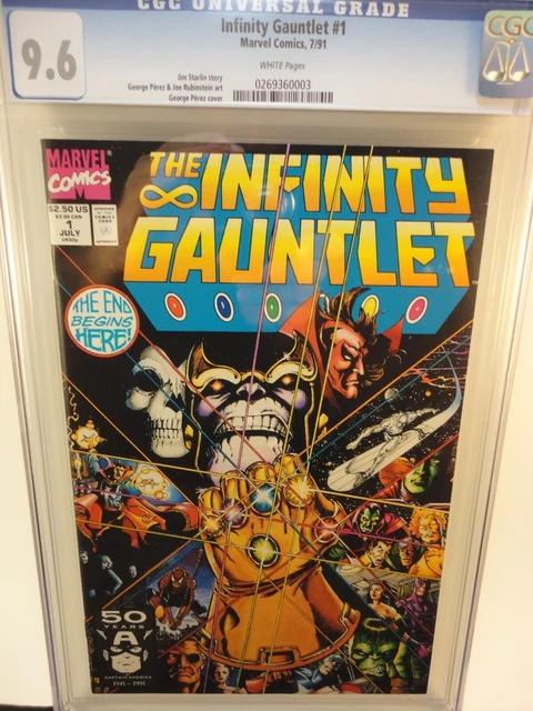 Infinity Gauntlet #1 CGC 9.6 NM+ Avengers 1991 Marvel Comics Thanos George Perez