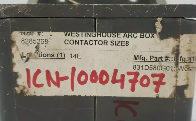 Westinghouse Arc Box Contactor Size8 831D580G01 / Fast Ship Dhl Or Fedex 2