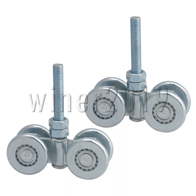 Steel Double Wheel Rail Hanging Trolley Barn Door Track Rollers H3-3 Pack of 2