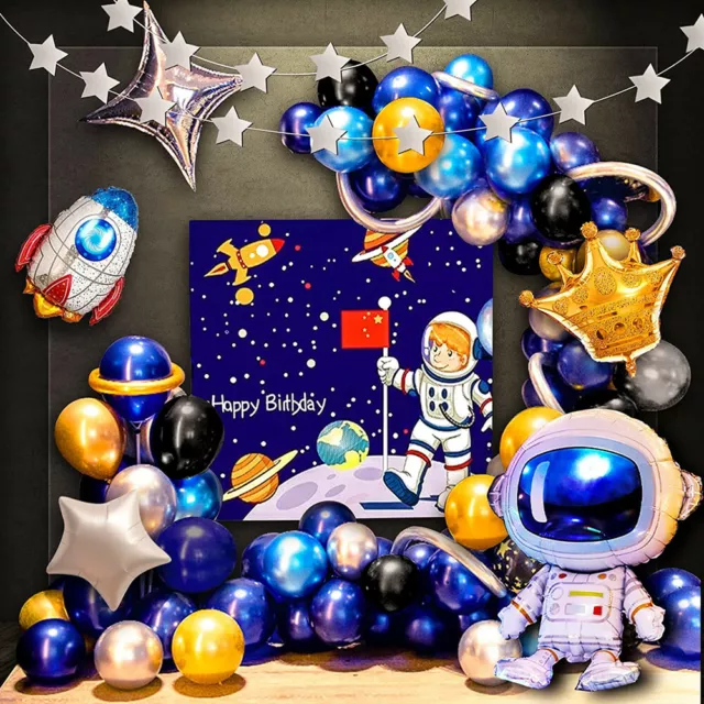 Cute Galaxy Outer Space Theme For Boy Balloons Garland Arch Kit Party Decoration