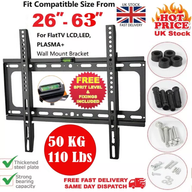 Tv Wall Bracket Mount For 26 30 32 40 50 UP TO 63 Inch Universal LED LCD QLED UK