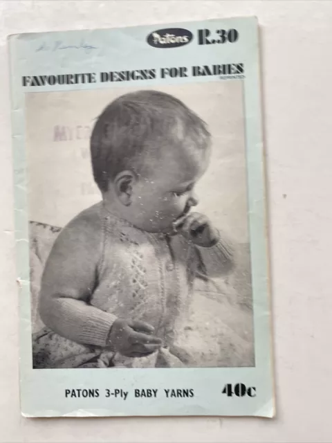 Patons Vintage Knitting Book R30- Favourite Designs For Babies