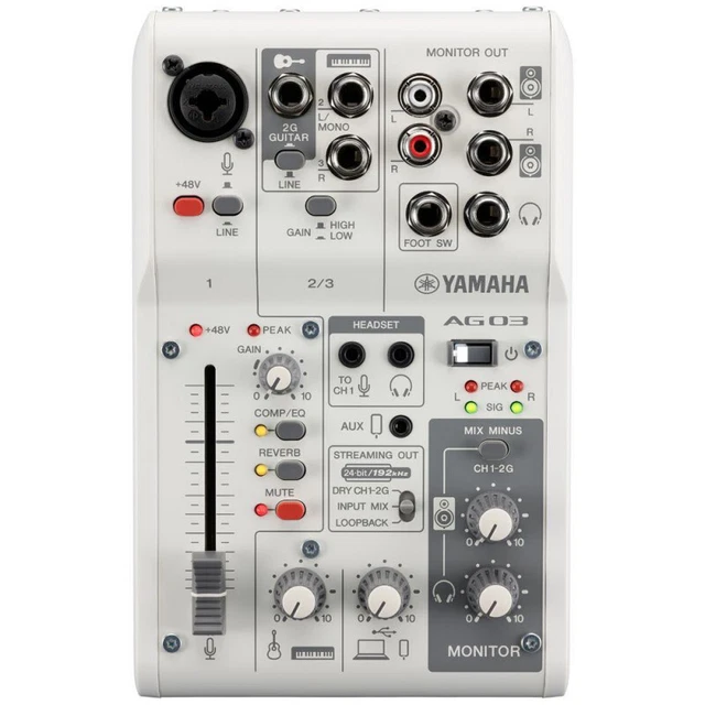 Yamaha AG03 MK2 - Console de mixage 3 voies USB - Blanche