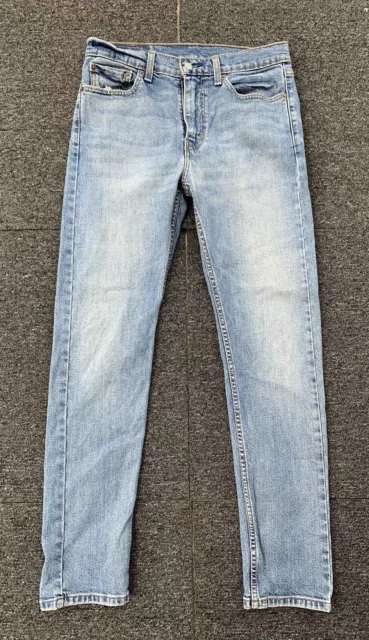 Levis Jeans 510 Mens  W32 L32 Skinny Blue Denim Stretch Zip Mid Rise Fade Light